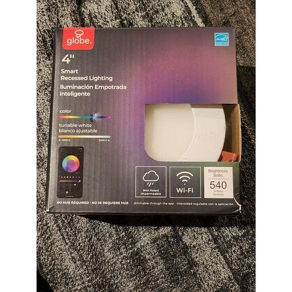 4'' Wi-Fi Smart RGB LED New Construction/Remodel Recessed Lighting Kit by Globe - Picture 1 of 3